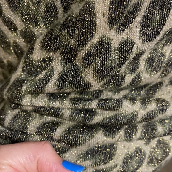 NWOT INC WOMENS STRETCH KNIT METALLIC ANIMAL TOP. Cowl n/l Size S sleeveless - Picture 4 of 11